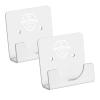 Shower Curtain Rod Holder for Wall, Square, 2-Pack White, Acrylic view 1
