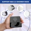 Shower Curtain Rod Holder for Wall, Square, 2-Pack White, Acrylic view 3