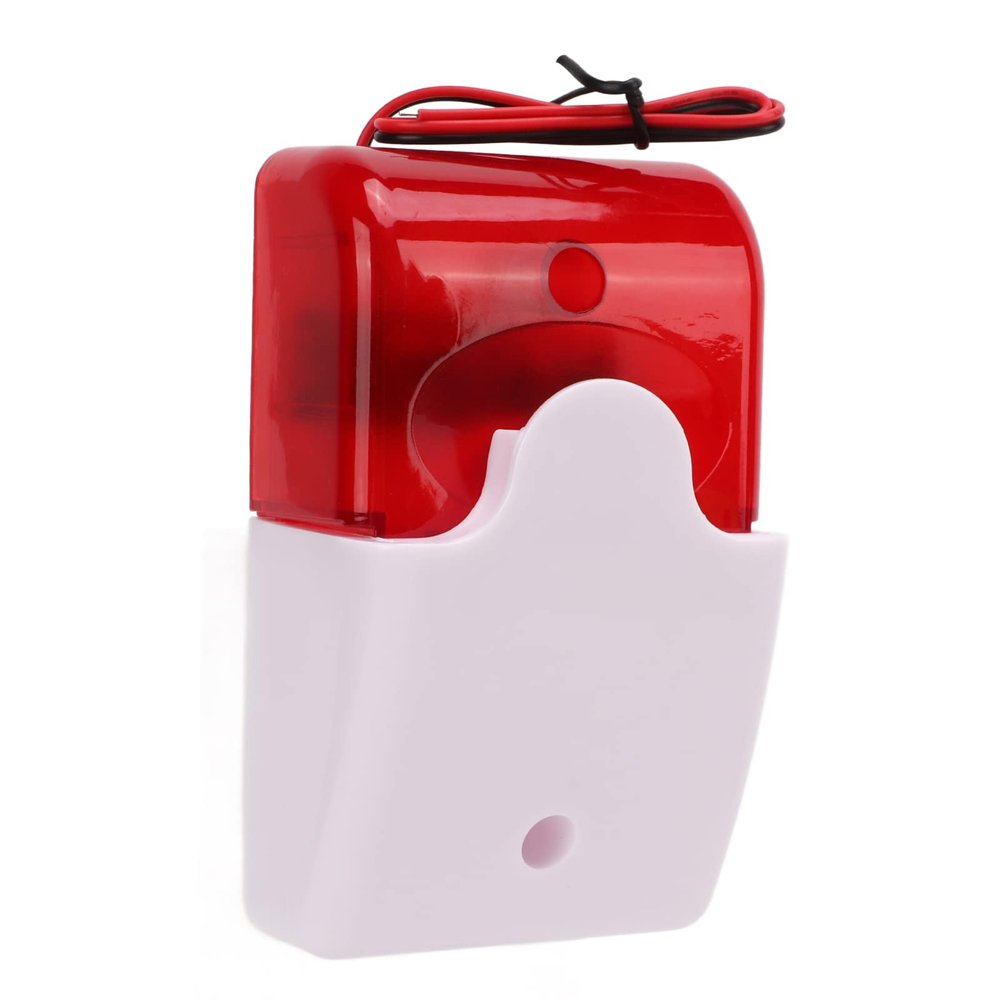 FILFEEL Wired Strobe Siren, Sound Light Alarm, Security Warning Device - Good Insulation, Impact Resistant, Red Flash Light, High Decibel Buzzer (24V)