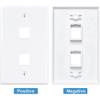 Nicfaky 2 Port Ethernet Wall Plate, Cat6 Female to Female Wall RJ45 Inline Coupler Wall Outlet, White view 3