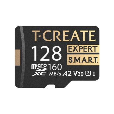 TEAMGROUP T-Create Smart A2 128GB Micro SDXC U3 V30 4K R/W Speed up to 160/150 MB/s High Speed Flash Memory Card for Creators, Compatible with GoPro, Insta360 TTCS128GIA2V3003