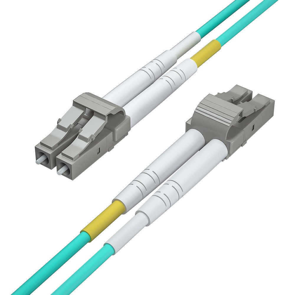 10 Pack OM3 LC to LC Fiber Patch Cable, 10GB Multimode Fiber Jumper, Duplex LC/UPC MMF 50/125um, LSZH, Green, for SFP Transceiver, Router, 3 Meter(9.8ft)