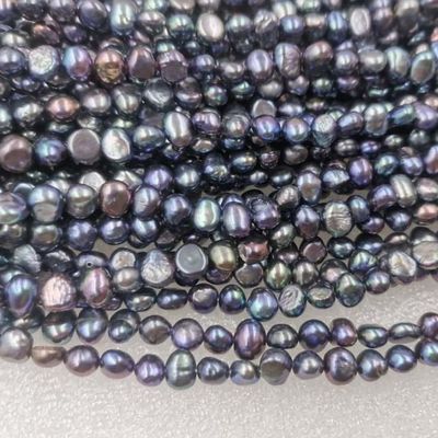 Davitu Lots 20 Strands Genuine Freshwater Cultured Pearl Strings 5-6mm Small Beads - (Color: 20strands Black)