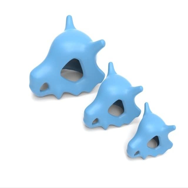Davitu 15pcs/set Colorful Cubone Skull Beads L 32x28x20mm 20grams M 22x20x17mm S 16x15x12mm - (Color: Blue, Item Diameter: L 32x28x20mm)