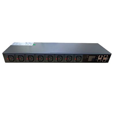 8-bit C13 Rack-Mounted Smart PDU 15 amps 1U19 inches SNMP Network Protocol Socket Push Email Alarm (15Amps)