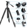 CelticBird 64.5 inch Travel Portable Tripod- Compatible with SLR Cameras, Cell Phones, Binoculars, Spotting Scopes, Monoculars view 4