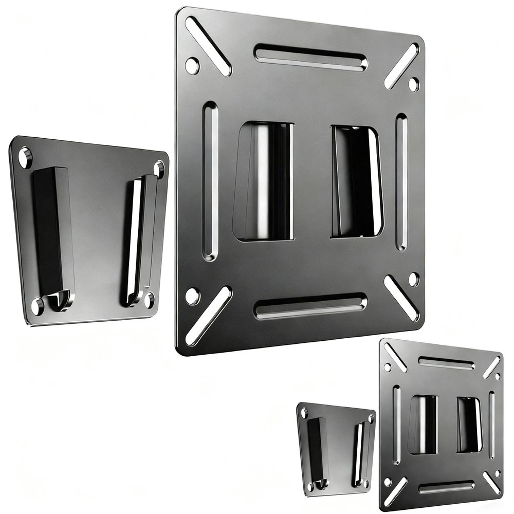 Nuyoah 2 Pack Monitor Wall Mount for 14-27 TVs LED LCD Flat Screen, Small TV Mount for Computer Monitors, RV TV Mount Camper Fixed Low Profile with 100x100 VESA Mount, Hold up 33lbs