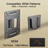 Nuyoah 2 Pack Monitor Wall Mount for 14-27 TVs LED LCD Flat Screen, Small TV Mount for Computer Monitors, RV TV Mount Camper Fixed Low Profile with 100x100 VESA Mount, Hold up 33lbs view 3