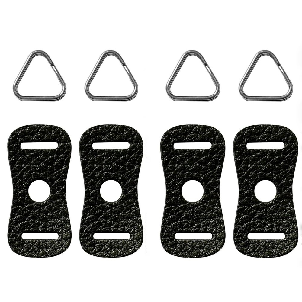 ThtRht 4 Pack Camera Strap Lug Ring Triangle Split Rings Hook with Leather Pad Protector Cover for Fujifilm Canon Nikon Sony Olympus Pentax DSLR Camera Shoulder Straps Harness Crossbody Belt