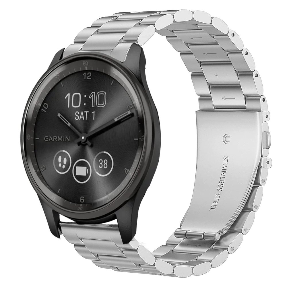 Compatible with Vivomove Trend Bands, Lamshaw Stainless Steel Metal Replacement Strap Bracelet Compatible with Garmin Venu Sq 2/Venu Sq/Venu/Venu 2 Plus/Approach S12/Approach S40/Approach S42/D2