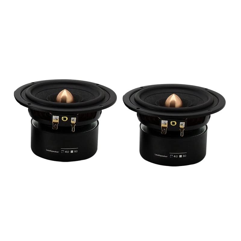 CHOOYO 25W 4Ohm Speaker 4 Inch Full Range Sound Speaker Unit Wool Fiber 25mm Core 105mm Square Loudspeaker Anti Magnetic Game Audio 2PC (Color : 2 Pieces-4Ohm)
