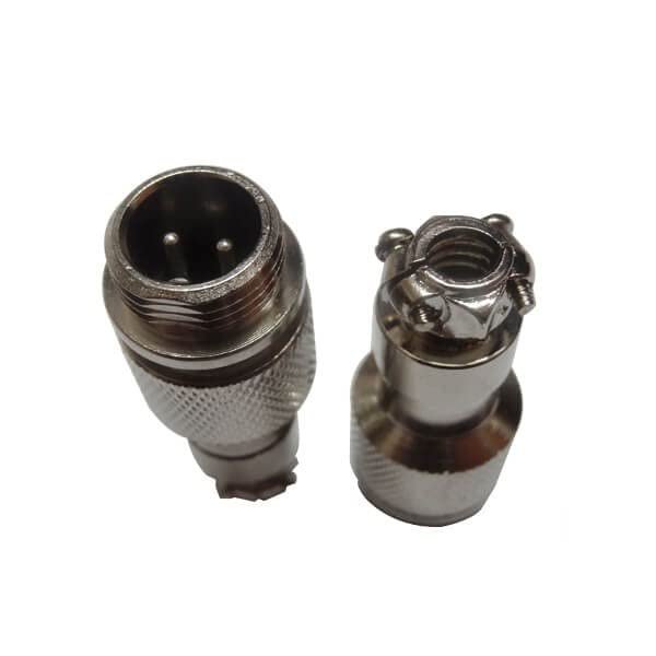 10pcs GX12 Connector 2 Pin Male Plug Straight 12mm 5A 250V Metal Circular Aviation Connector Plug Waterproof for Aviation, Ships, CNC Machine