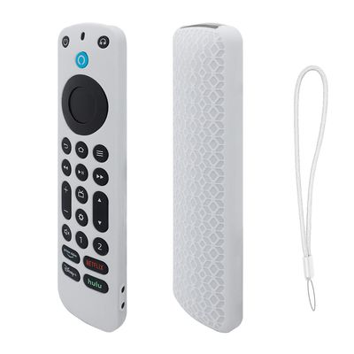 Writiany Protective Remote Cover for Alexa Voice Remote Pro Anti Slip Silicone Case for Alexa Voice Remote Pro Controller Cover (White)