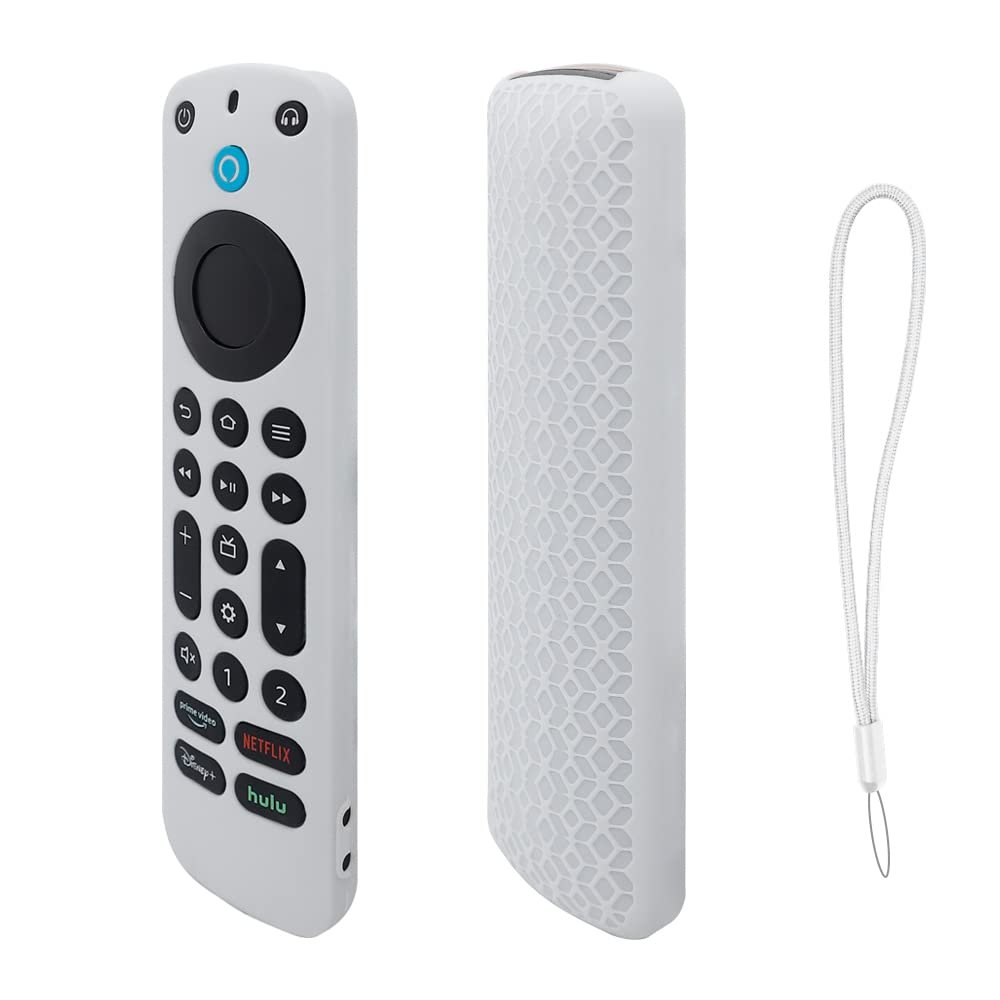 Writiany Protective Remote Cover for Alexa Voice Remote Pro Anti Slip Silicone Case for Alexa Voice Remote Pro Controller Cover (White)