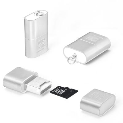 [3 Pack] Micro SD Card Reader for Android,Micro SD Card to USB Adapter, TF Card Reader with Mini Size for Camera Memory Card Reader, Wansurs Card Reader for PC Laptop (Silver)
