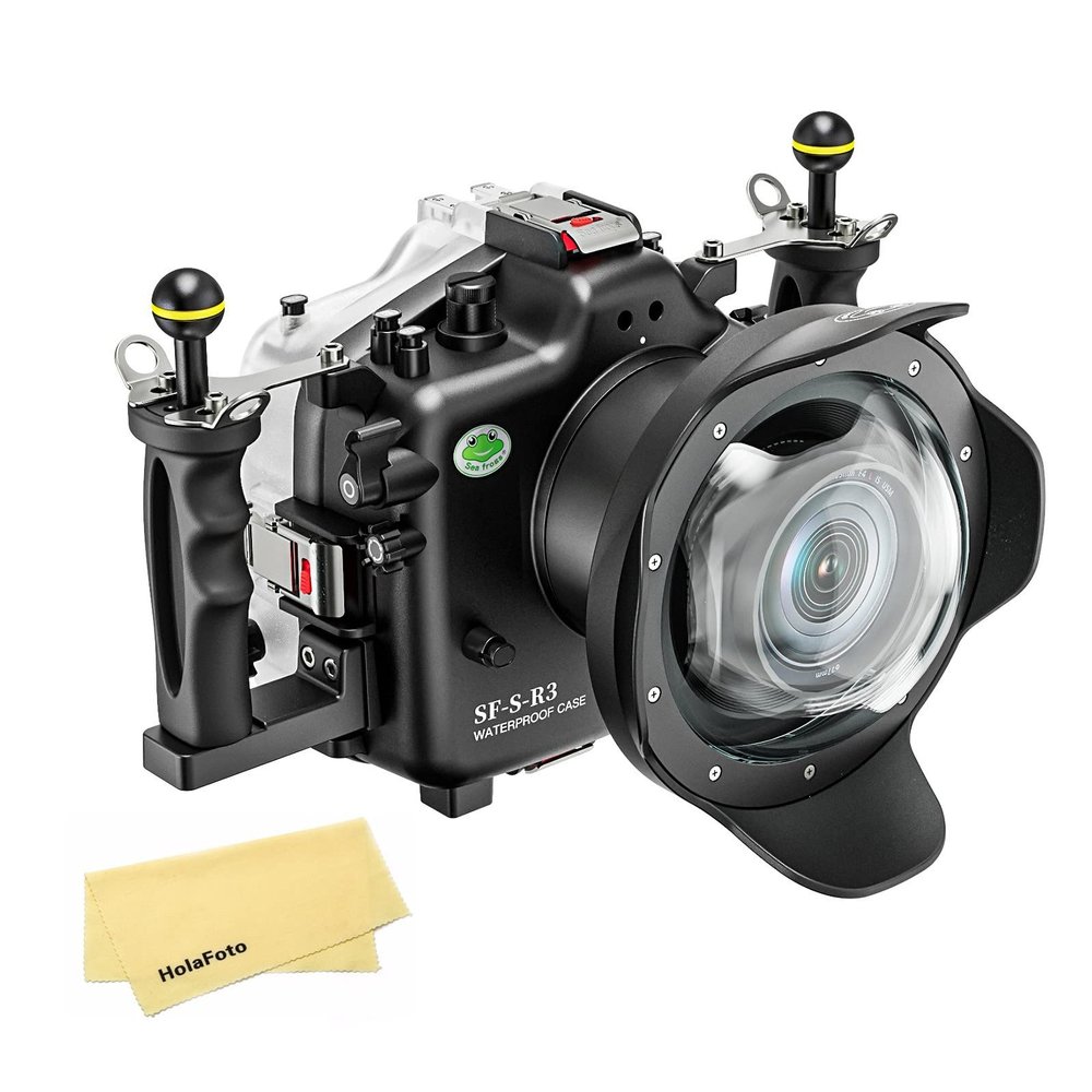 SeaFrogs Waterproof Housing for Canon EOS R3 with WA005F Dome Port Combo [40M/130FT] Scuba Diving Underwater Case for Canon R3 Diving Underwater Photography Videography