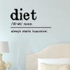 Diet Wall Decals Quotes Vinyl Wall Art Decor Diet Stickers for Kids Rooms Girls Boys Office Nursery Bedroom Living Room Playroom Home Wall Art Decor 22in view 1