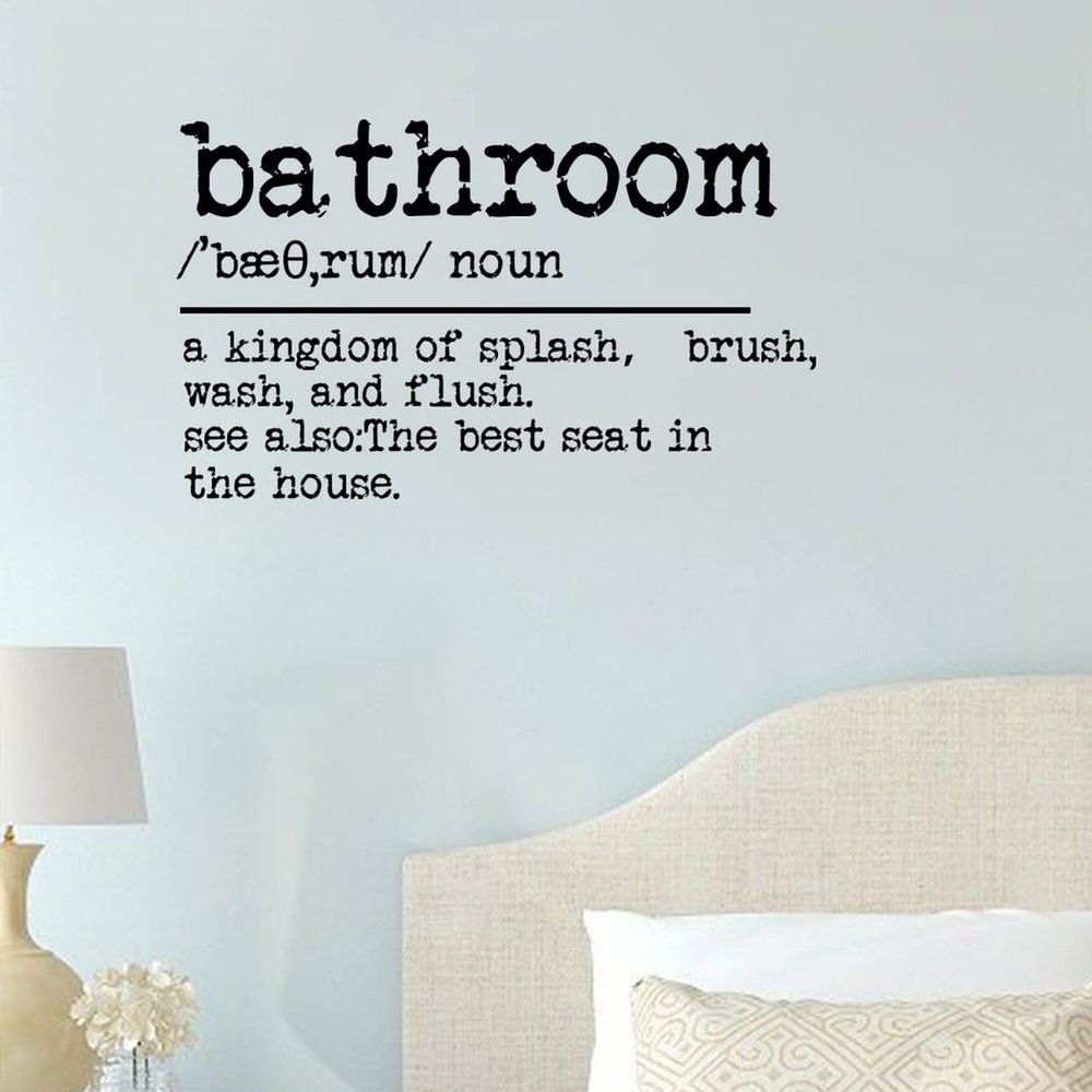 Bathroom Wall Decals Quotes Vinyl Wall Art Decor Bathroom Stickers for Kids Rooms Girls Boys Office Nursery Bedroom Living Room Playroom Home Wall Art Decor 22in