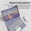 QYiiD Keyboard Case for iPad 9th Generation 2021 10.2 8th/7th, Detachable Magnetic Cover, Vertical Stand & Magnetically Cute Color Round Key Trackpad Keyboard for iPad 9th/8th/7th Gen 2021/2020, Pink view 2