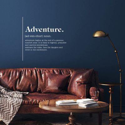 Adventure Word Definition Meaning Wall Decals Quotes Vinyl Wall Art Decor Typographic Stickers for Kids Rooms Girls Boys Office Nursery Bedroom Living Room Playroom Home Wall Art Decor 36x36in