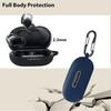 [2 Pack] easyBee Case Compatible with Anker Soundcore Space A40 Bluetooth Headphone Charging Cover with 2 Keychain, Soft Liquid Silicone Ultra Thin Shockproof Protective Kit - Black Blue view 3