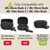 [2 Pack] easyBee Case Compatible with JBL Vibe Buds 2 / JBL Vibe Buds Bluetooth Headphone Charging Cover with 2 Keychain, Soft Liquid Silicone Ultra Thin Shockproof Protective Kit - Black Blue view 2