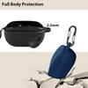 [2 Pack] easyBee Case Compatible with JBL Vibe Buds 2 / JBL Vibe Buds Bluetooth Headphone Charging Cover with 2 Keychain, Soft Liquid Silicone Ultra Thin Shockproof Protective Kit - Black Blue view 4