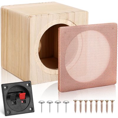 Facmogu 6.5in Speaker Boxes & Enclosures, Car Box Speaker Cabinets with Sound-Absorbing Cotton & Speaker Terminal Cup, Speaker Box for Great Sound Quality for Home & Vehicle
