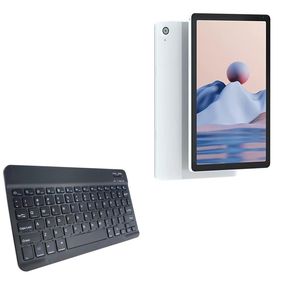 BoxWave Keyboard Compatible with Haggis Android 11 Tablet HGS10405 (10.4 in) - SlimKeys Bluetooth Keyboard, Portable Thin with Chiclet-Style Keys - Jet Black