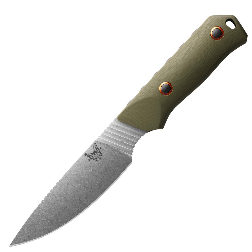 Benchmade - Raghorn Hunting Knife, Plain Edge, Drop-Point Blade with OD Green G10 Handle (15600-01)