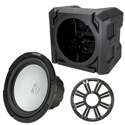 KICKER 45KM104 10 in 4-Ohm Marine Subwoofer Bundle with SSV Box