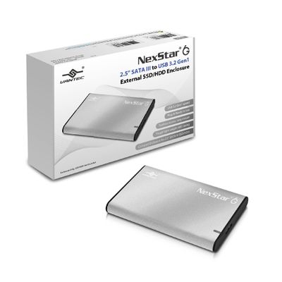 NexStar 6G, 2.5 SATA III to USB 3.2 Gen1 External SSD/HDD Enclosure, ID: Silver