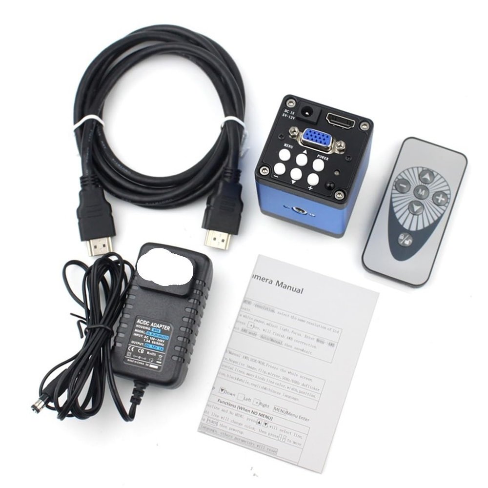 JUIYU HDMI VGA Digital Video 13MP 60 FPS Microscope Camera Industrial Monocular 180X Zoom C-Mount Lens (Color : B only Camera)