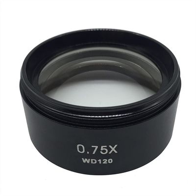 Microscope Accessories Kit 0.3X 0.5X 0.75X 1X 1.5X 2X Barlow Objective Lens Working Distance Auxiliary Lens for Stereo Microscope Thread 1-7/8" M48*0.75 Microscope Slides (Color : 0.75X)