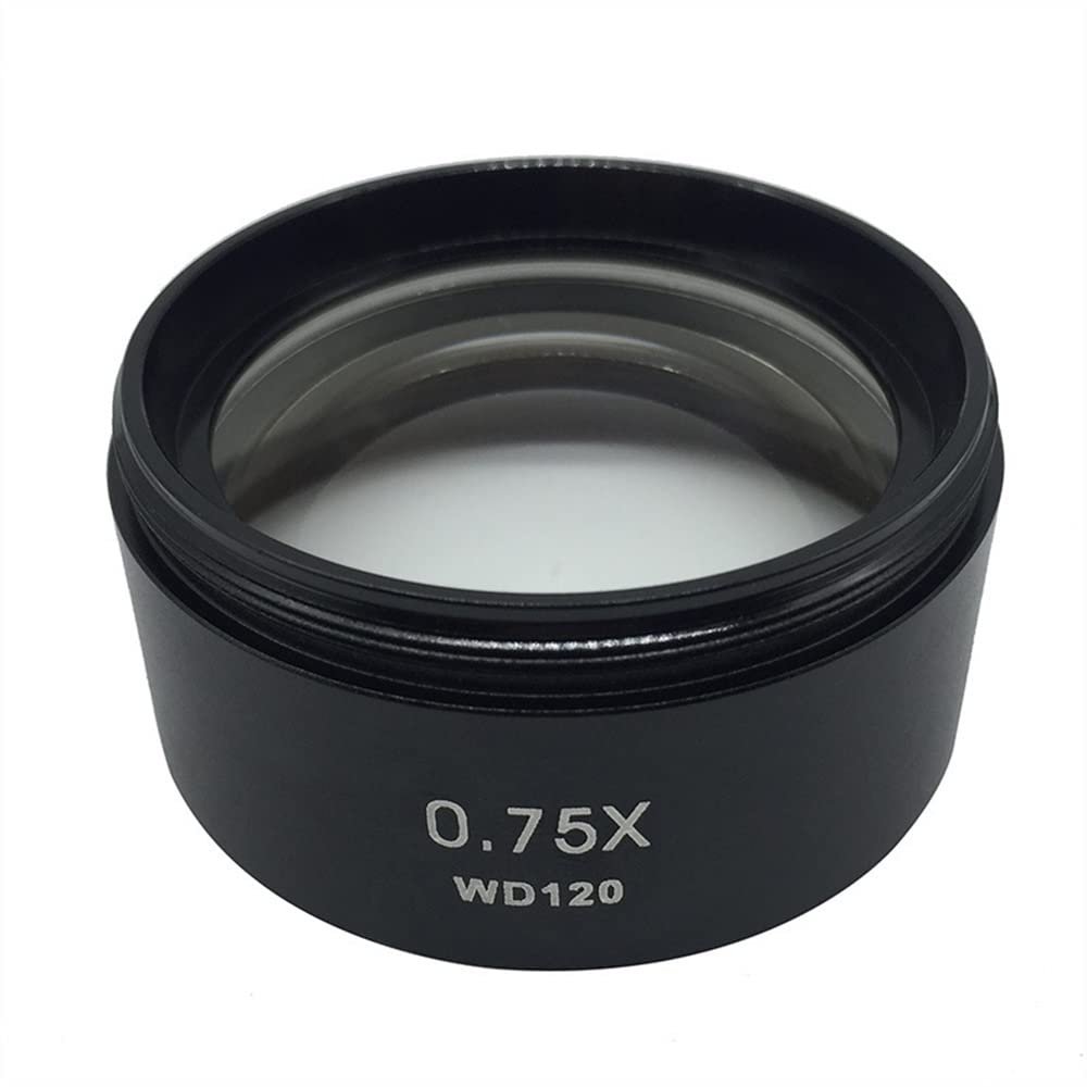 Microscope Accessories Kit 0.3X 0.5X 0.75X 1X 1.5X 2X Barlow Objective Lens Working Distance Auxiliary Lens for Stereo Microscope Thread 1-7/8" M48*0.75 Microscope Slides (Color : 0.75X)