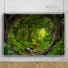 10x6.5ft Vinyl Spring Fairy Enchanted Forest Photography Backdrop Green Dreamland Jungle Forest Background for Photography Safari Wild One Adventure Theme Birthday Baby Shower Backdrop for Photoshoot view 1