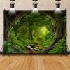 10x6.5ft Vinyl Spring Fairy Enchanted Forest Photography Backdrop Green Dreamland Jungle Forest Background for Photography Safari Wild One Adventure Theme Birthday Baby Shower Backdrop for Photoshoot view 4