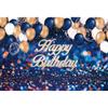 20x10ft Vinyl Navy Blue and Gold Happy Birthday Sign Backdrop for Photography, Blue Gold Ballons Glitter Sequin Birthday Photography Background Birthday Party Supplies Background for Child Men Women view 3