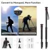 BundleSmallRig T-10 Camera Tripod, 68" Foldable Aluminum Tripod & Monopod and CH20 Video Head with Leveling Base view 4