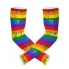 Dussdil Rainbow Hearts Gardening Arm Sleeves Gay Pride Farmhouse Sleeves UV Sun Protection Cooling Arm Sleeves for Garden Farm Women Men with Thumb Hole view 2