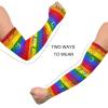 Dussdil Rainbow Hearts Gardening Arm Sleeves Gay Pride Farmhouse Sleeves UV Sun Protection Cooling Arm Sleeves for Garden Farm Women Men with Thumb Hole view 4