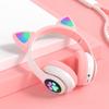 Cat Ear Bluetooth Headphones, LED Light Up Bluetooth Foldable Wireless Over Ear Headphones with Microphone and Volume Control for iOS, Android, Smartphones, Laptop, PC, TV view 2