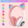 Cat Ear Bluetooth Headphones, LED Light Up Bluetooth Foldable Wireless Over Ear Headphones with Microphone and Volume Control for iOS, Android, Smartphones, Laptop, PC, TV view 3