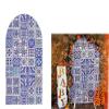 ittsmnt Arch Backdrop Cover Patchwork Tile Arched Stand Covers Stretchy Photography Background for Birthday Banquet Porcelain Parties Decor Banner view 4