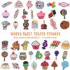 100 Cute Sweets Stickers - Sweet Treats Candy, Ice Cream Donuts Cupcake Stickers - Waterproof Vinyl Decals for Laptop, Water Bottle, Skateboard, Luggage, Party Decoration, Craft view 2