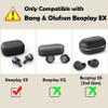 [2 Pack] easyBee Case Compatible with Beoplay EX Earbuds Charging Cover, with 2 Keychain and 2 Anti-Lost Strap, Soft Liquid Silicone Ultra Thin Shockproof Protective Kit - Black Blue view 2