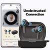 [2 Pack] easyBee Case Compatible with Beoplay EX Earbuds Charging Cover, with 2 Keychain and 2 Anti-Lost Strap, Soft Liquid Silicone Ultra Thin Shockproof Protective Kit - Black Blue view 3