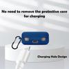 [2 Pack] easyBee Case Compatible with Beoplay EX Earbuds Charging Cover, with 2 Keychain and 2 Anti-Lost Strap, Soft Liquid Silicone Ultra Thin Shockproof Protective Kit - Black Blue view 4