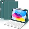 BQSS for iPad A16 11th 10th Generation Case with Keyboard, Auto Wake/Sleep, Detachable Wireless Bluetooth Keyboard Case with Pencil Holder for iPad 11-inch A16 2025 10th Gen 10.9 Inch 2022 Dark Green view 1