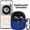 [2 Pack] easyBee Case Compatible with JBL Tune Flex Bluetooth Headphone Charging Cover, with 2 Keychain and 2 Anti-Lost Strap, Soft Liquid Silicone Ultra Thin Shockproof Protective Kit - Black Blue view 3